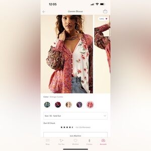 Free people top! Discontinued. Beautiful unique pattern :)